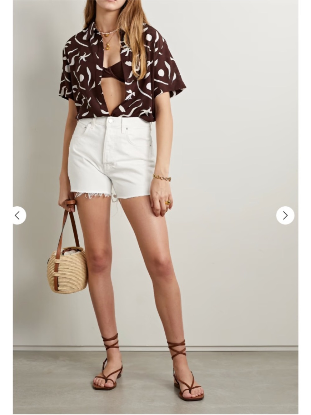GRLFRND's 'Jules' Denim Shorts White Size 26